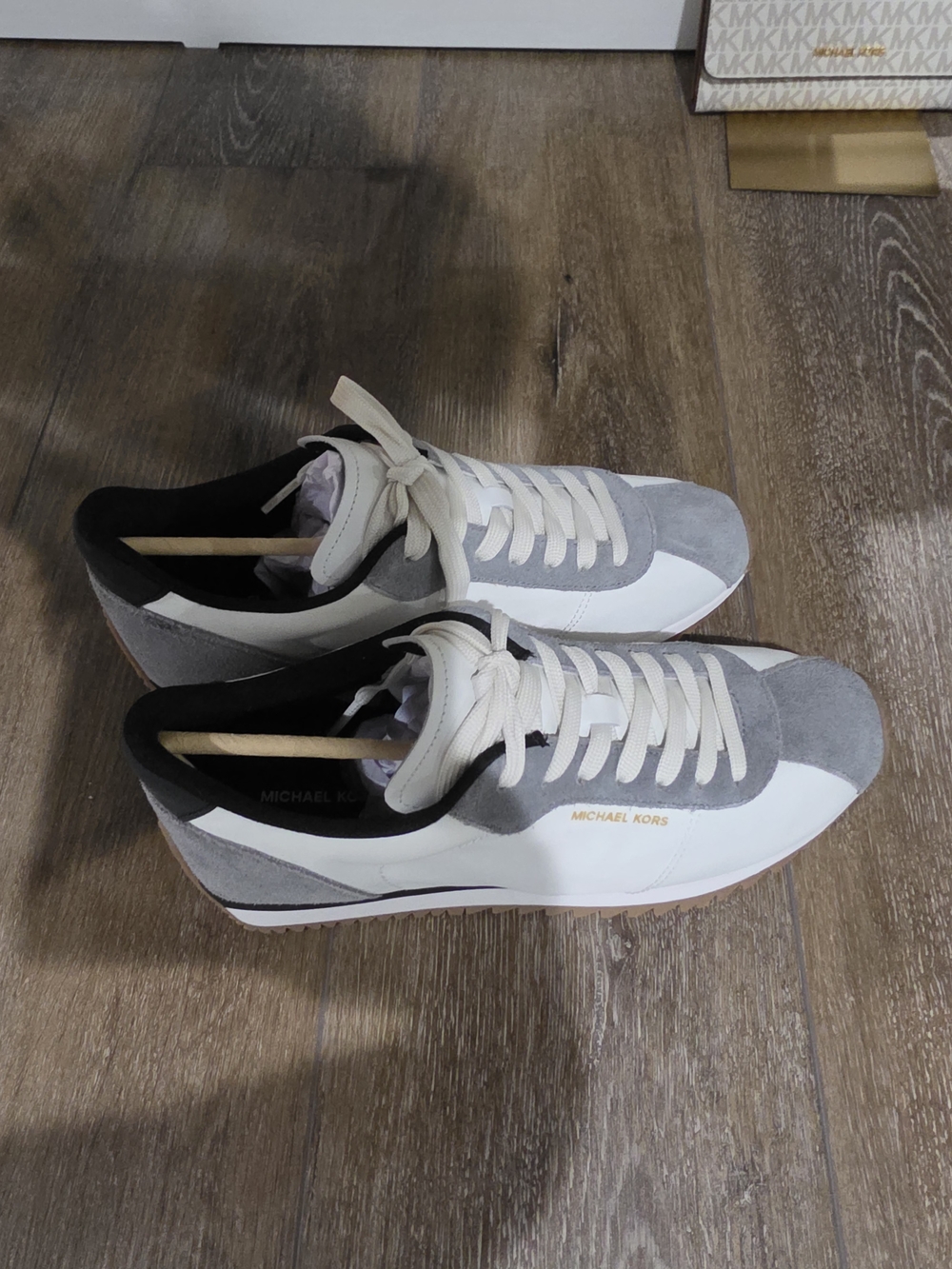 Michael Kors White, Gray & Black Low-Top Sneakers
